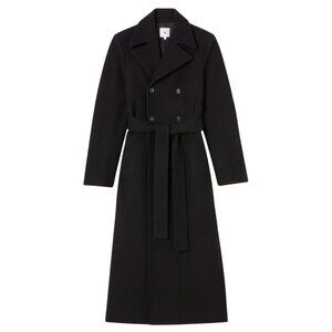 587. G. Label GWYN by Goop Emilia Black Cashmere Wool Full Coat $1195 NWOT Sz 4